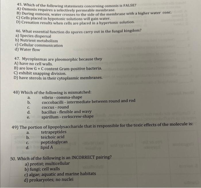 Which Of The Following Statements About Osmosis Is False