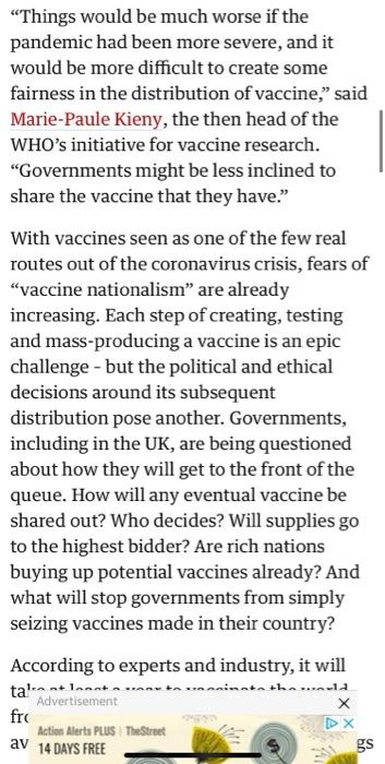 Things would be much worse if the pandemic had been more severe, and it would be more difficult to create some fairness in t