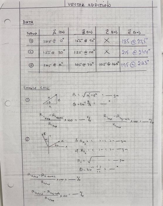 Vector Additioba Data Bg Setup A Gh Tosco Eg 185 Chegg Com