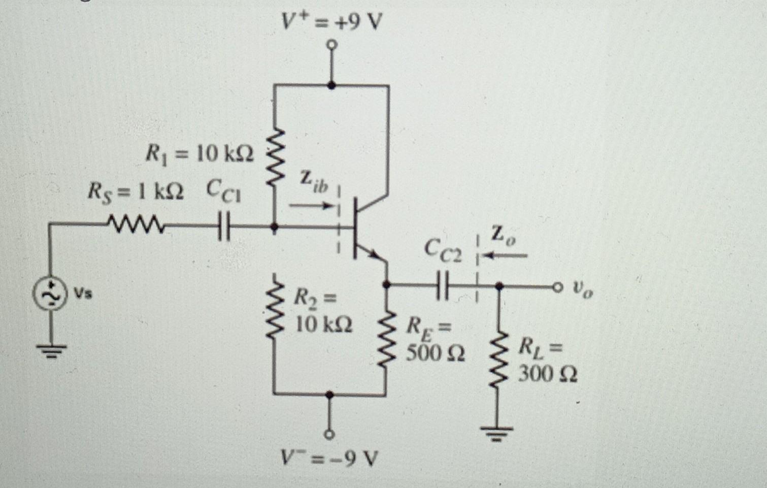 Solved βDC=βO=200 V_BE=0.7V Calculate Ai and Av ? | Chegg.com