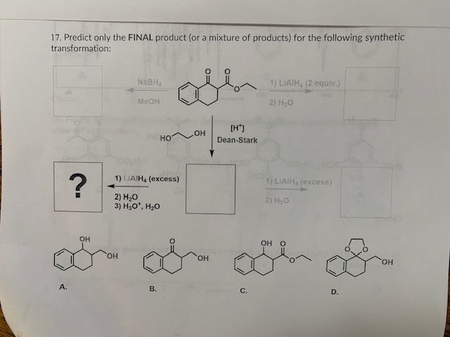 Solved Predict Only The FINAL Product (or A Mixture Of | Chegg.com