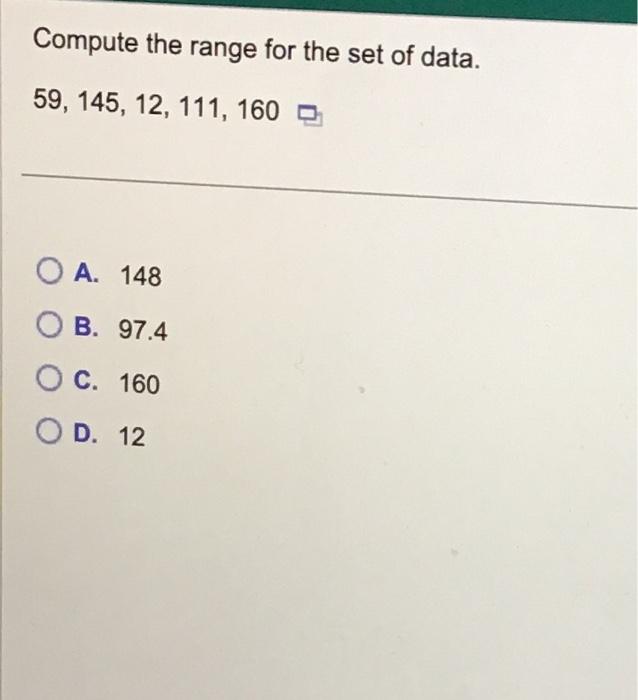 how to compute the range of a data set