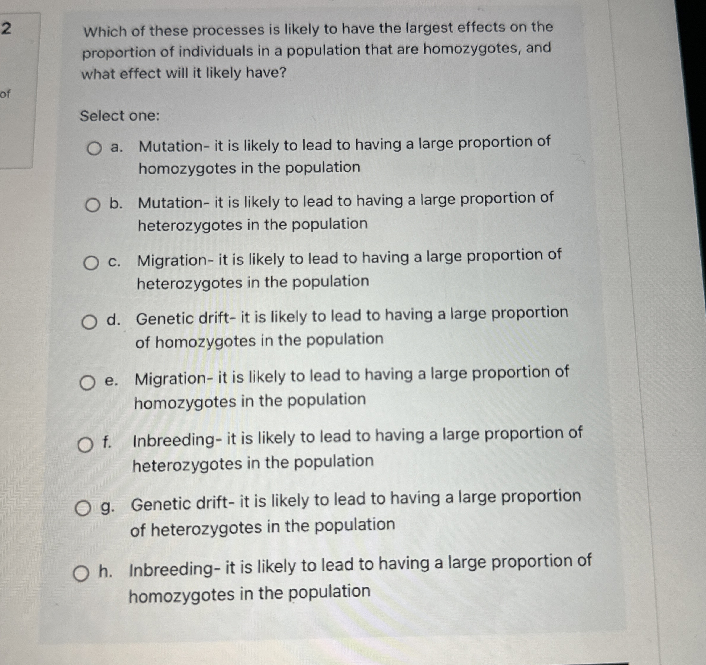 Solved Which of these processes is likely to have the | Chegg.com