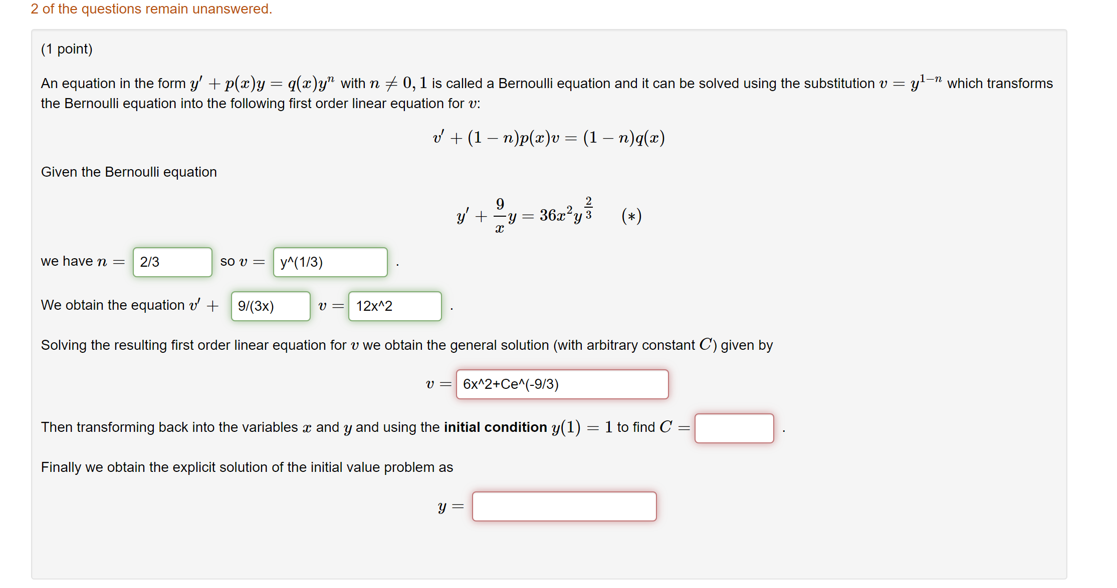 Solved 2 of the questions remain unanswered.(1 point)An | Chegg.com