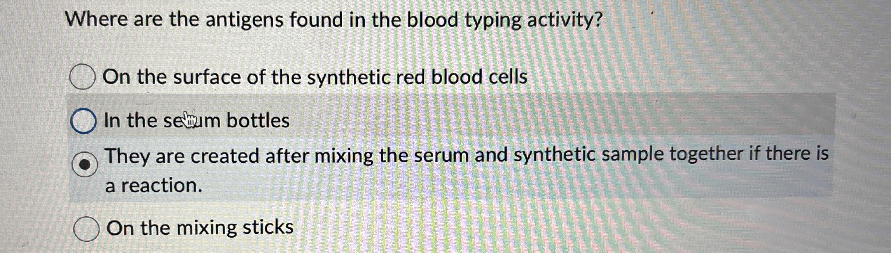 Solved Where are the antigens found in the blood typing