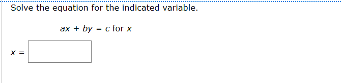 Solved Solve the equation for the indicated | Chegg.com