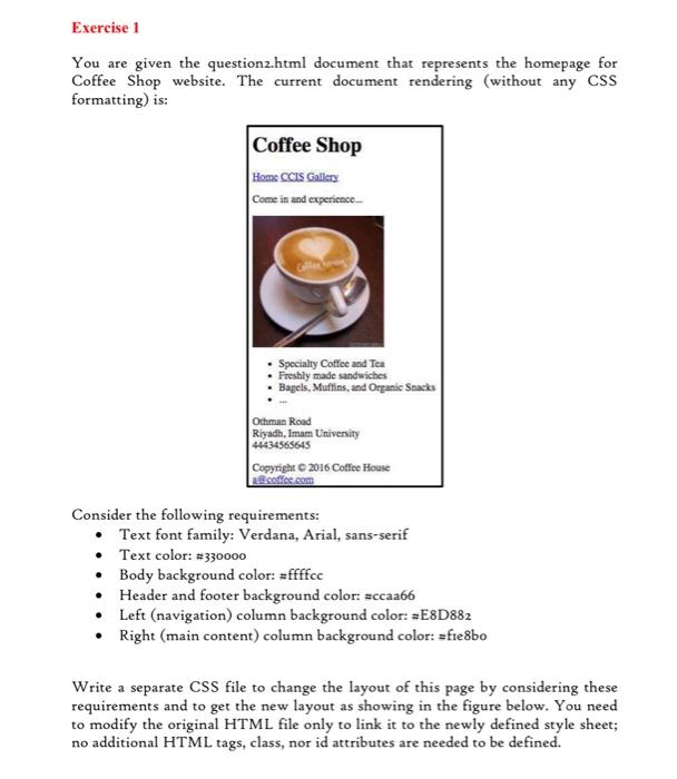 Solved i want the code in HTML & CSS There No HTML file | Chegg.com