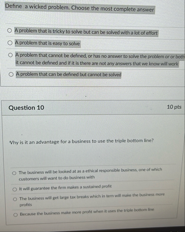 Solved Define a wicked problem. Choose the most complete | Chegg.com