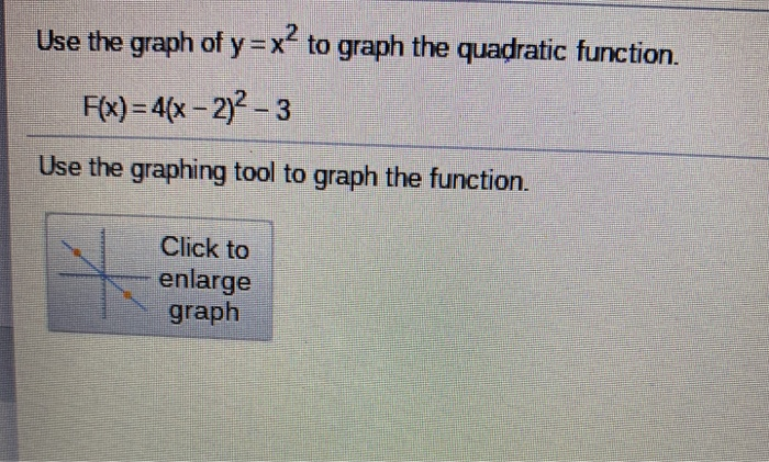 Solved Use the graph of y=x2 to graph the quadratic | Chegg.com