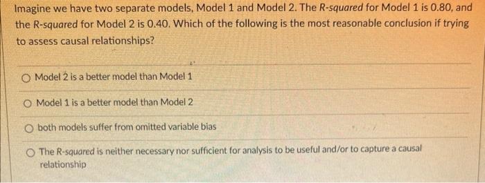 Solved Imagine we have two separate models, Model 1 and | Chegg.com