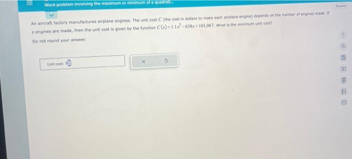 Solved An aircraft factory manufactures airplane engines. | Chegg.com