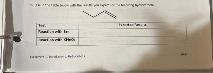 Solved 4 Fill In The Table Below With The Results You Chegg