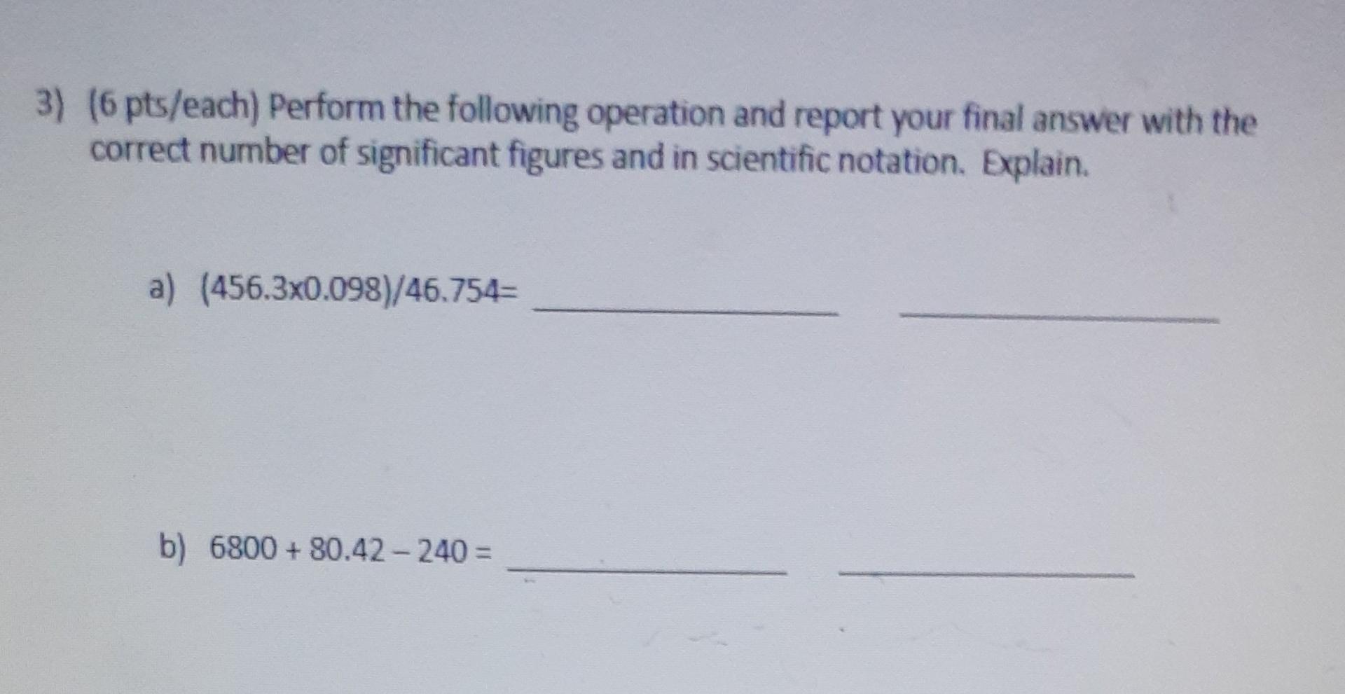 Solved (6 pts/each) Perform the following operation and | Chegg.com