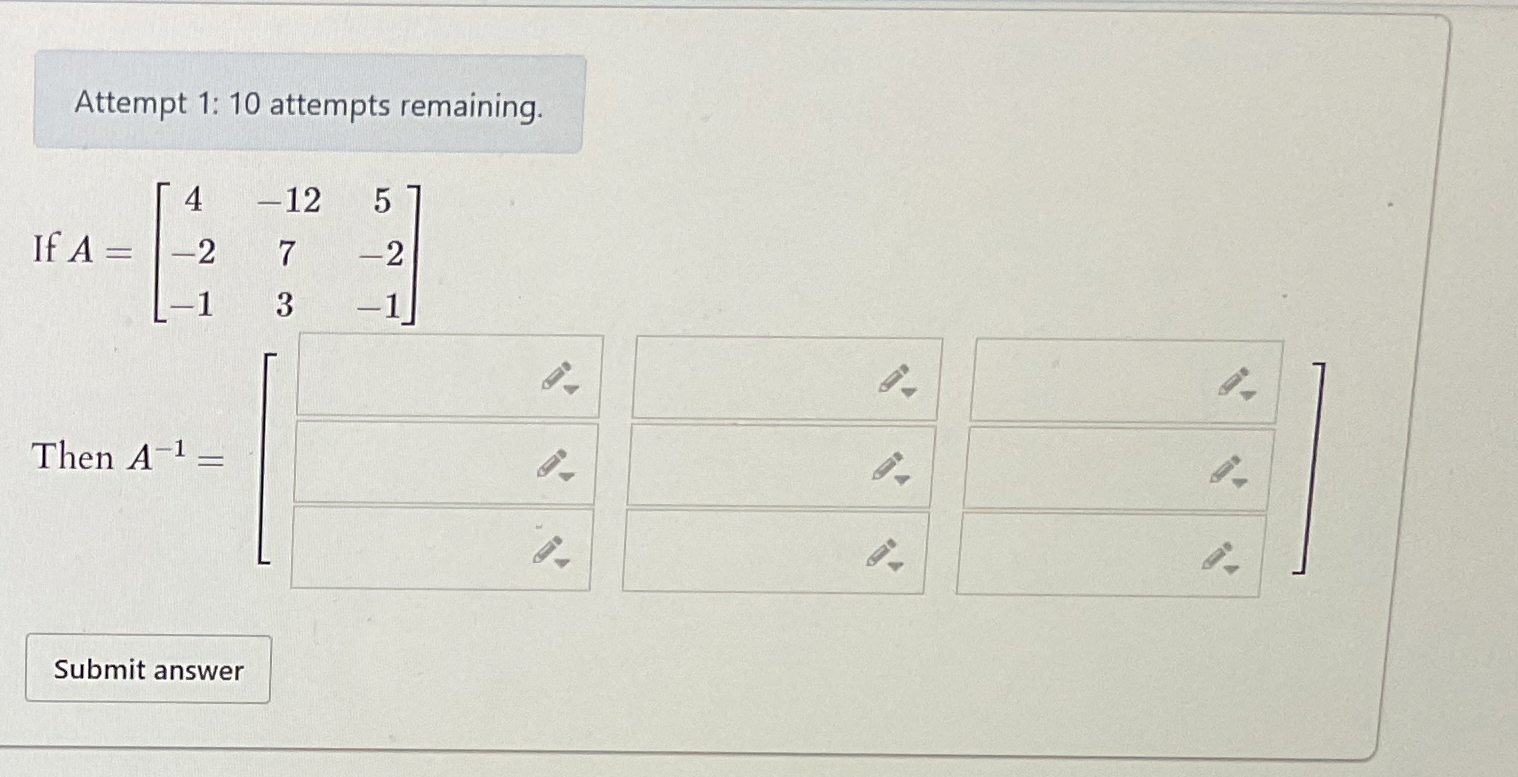 Solved Attempt 1: 10 ﻿attempts remaining.If | Chegg.com