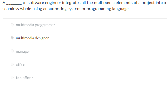 Solved A or software engineer integrates all the multimedia | Chegg.com