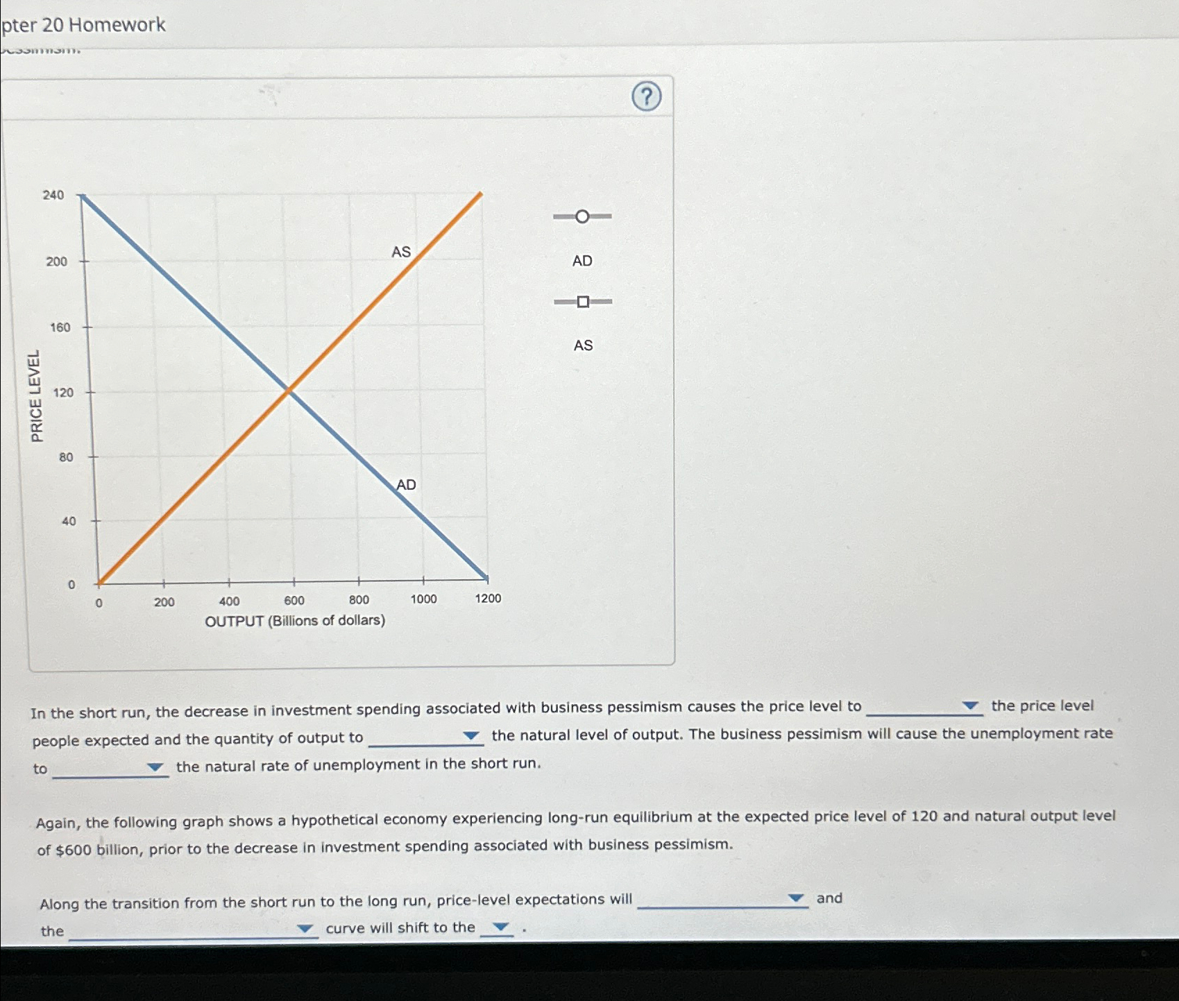 Solved pter 20 ﻿HomeworkIn the short run, the decrease in | Chegg.com