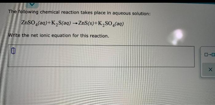 Solved The Following Chemical Reaction Takes Place In Chegg Com