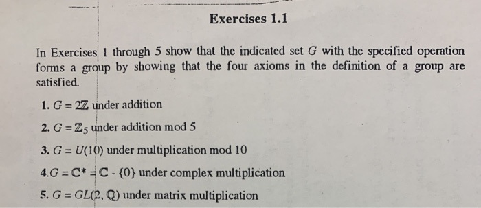 Solved Exercises 1.1 In Exercises 1 through 5 show that the | Chegg.com