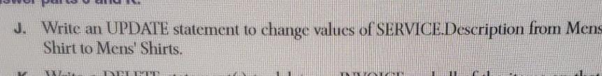 Solved 3. Write an UPDATE statement to change values of | Chegg.com