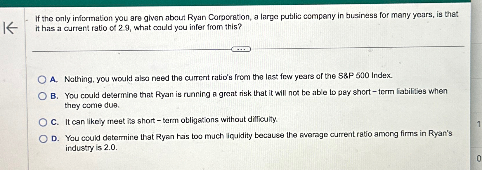 Solved If the only information you are given about Ryan | Chegg.com