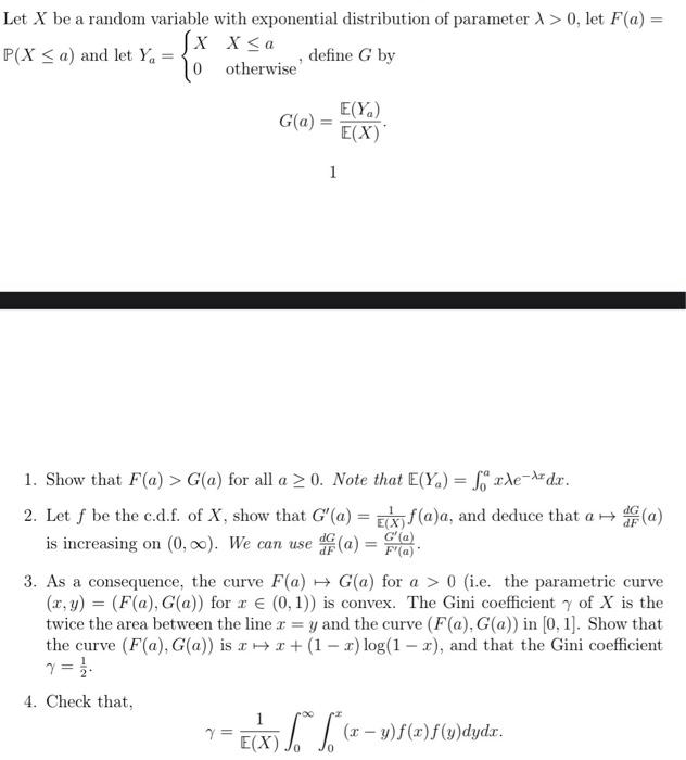 Solved Let X be a random variable with exponential | Chegg.com