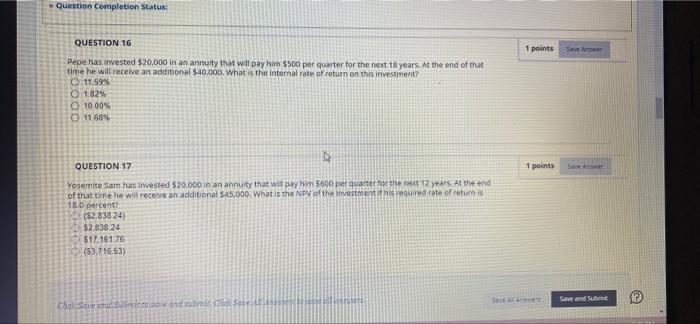 Solved Question Completion Status: QUESTION 16 1 points Save | Chegg.com