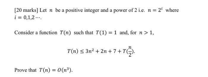 Solved [20 marks] Let n be a positive integer and a power of | Chegg.com