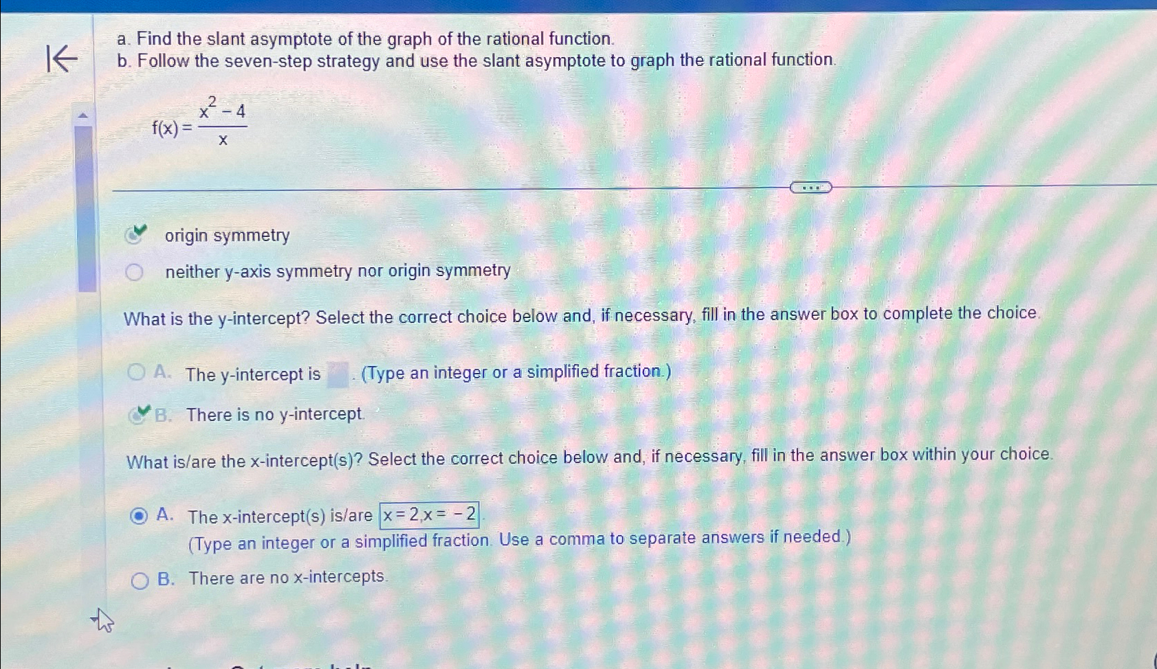 Solved a. ﻿Find the slant asymptote of the graph of the | Chegg.com