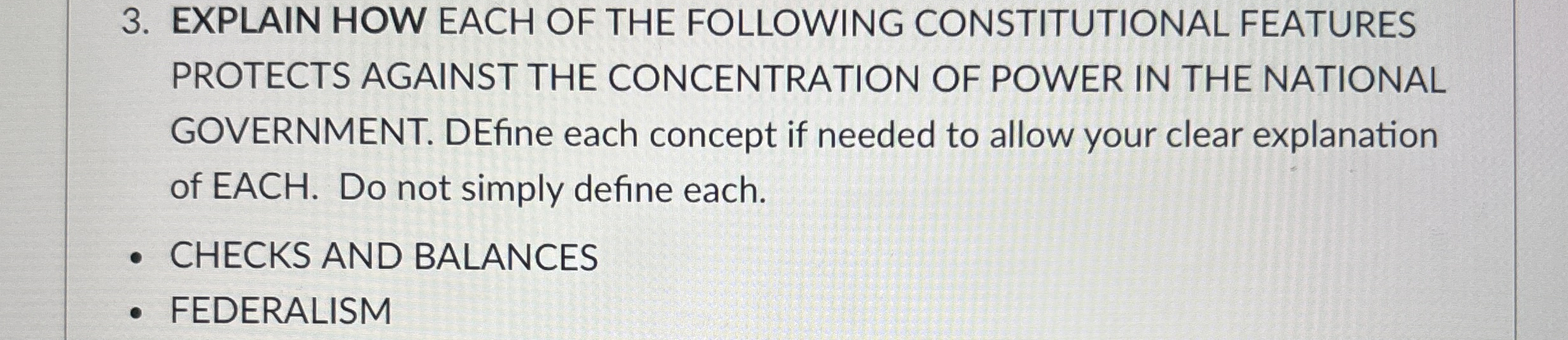 Solved EXPLAIN HOW EACH OF THE FOLLOWING CONSTITUTIONAL | Chegg.com