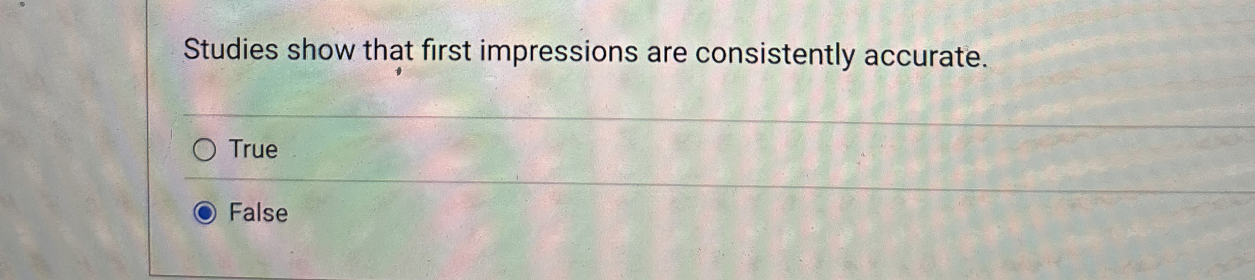 Solved Studies show that first impressions are consistently | Chegg.com