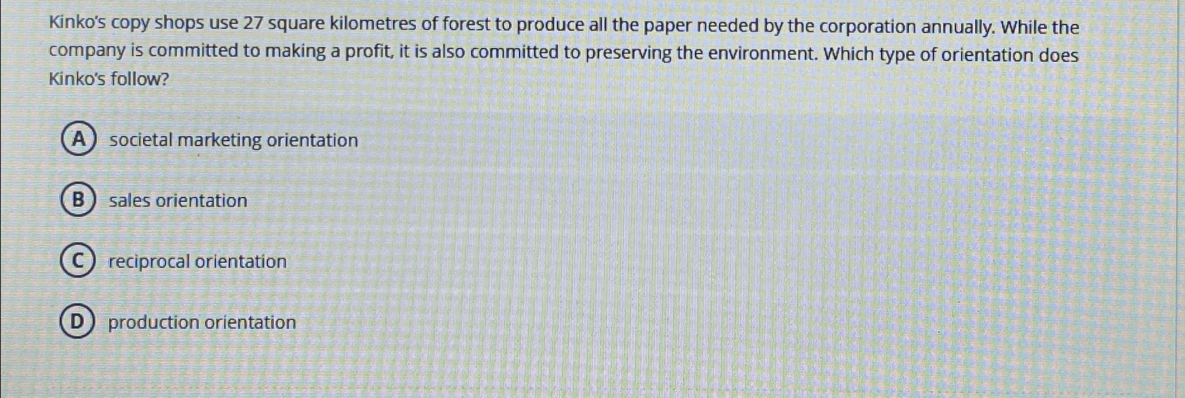 Solved Kinko's copy shops use 27 ﻿square kilometres of