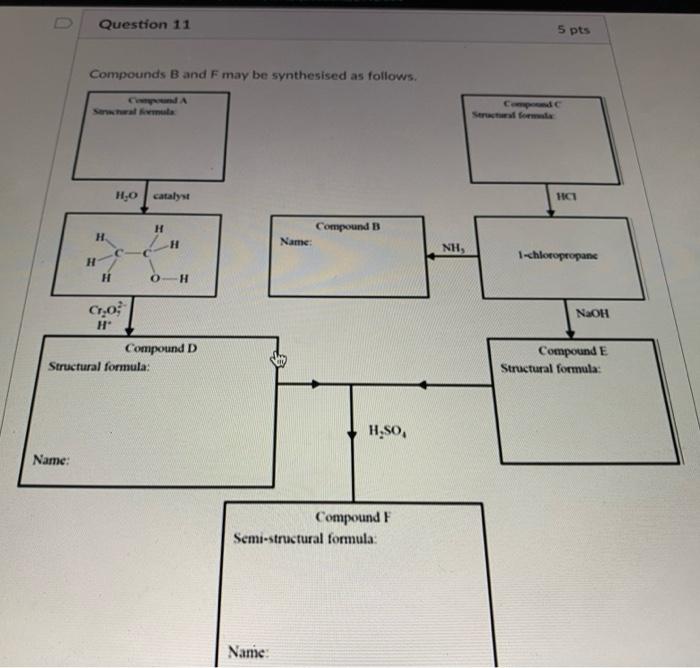 Solved Question 11 5 Pts Compounds B And F May Be | Chegg.com