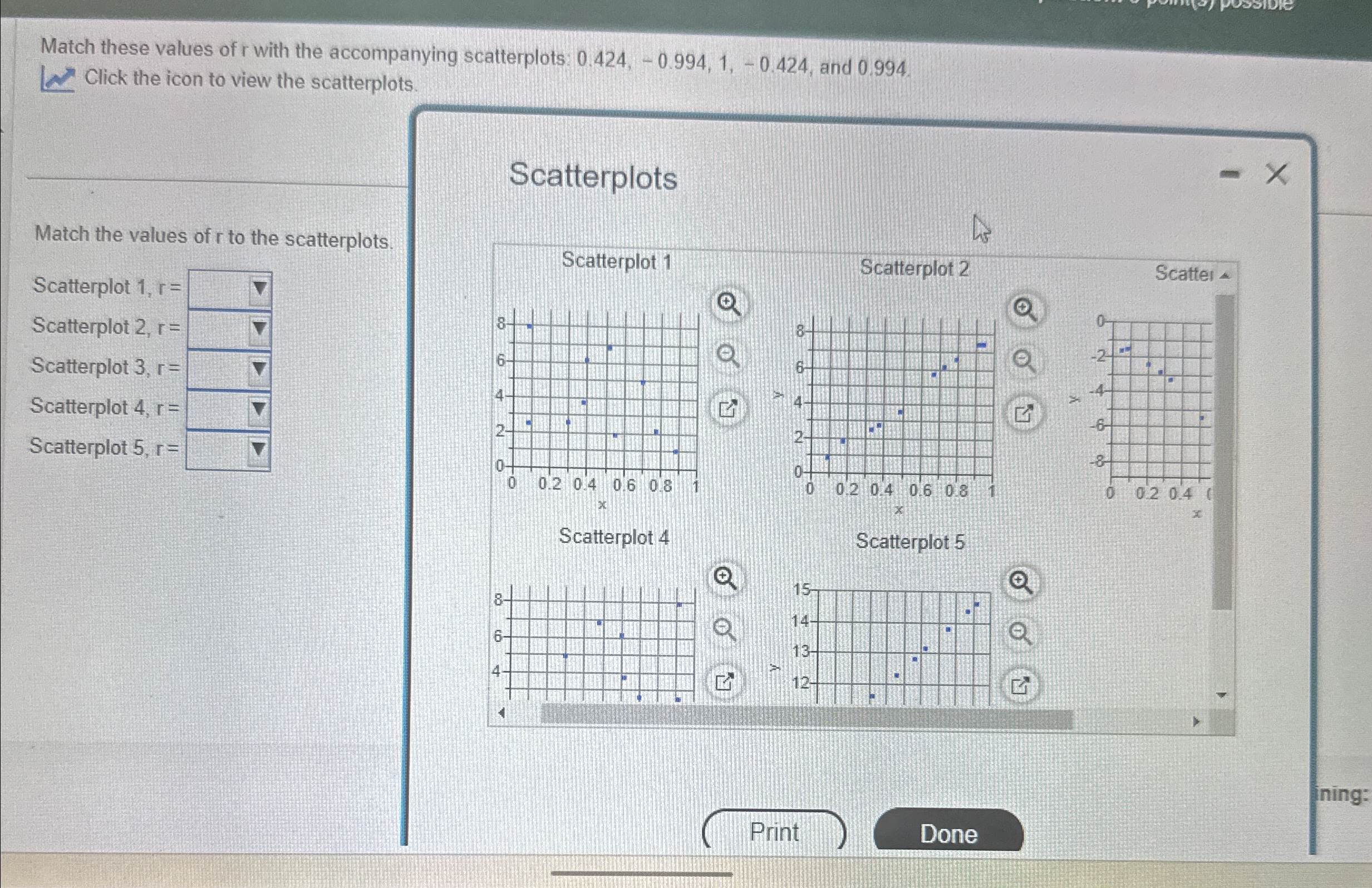 Solved Match these values of r ﻿with the accompanying | Chegg.com