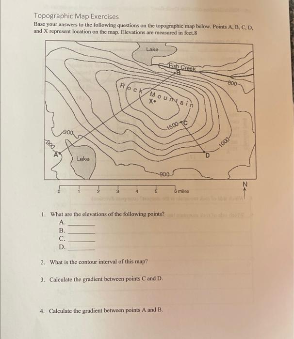 Solved Topographic Map Exercises Base Your Answers To The | Chegg.com