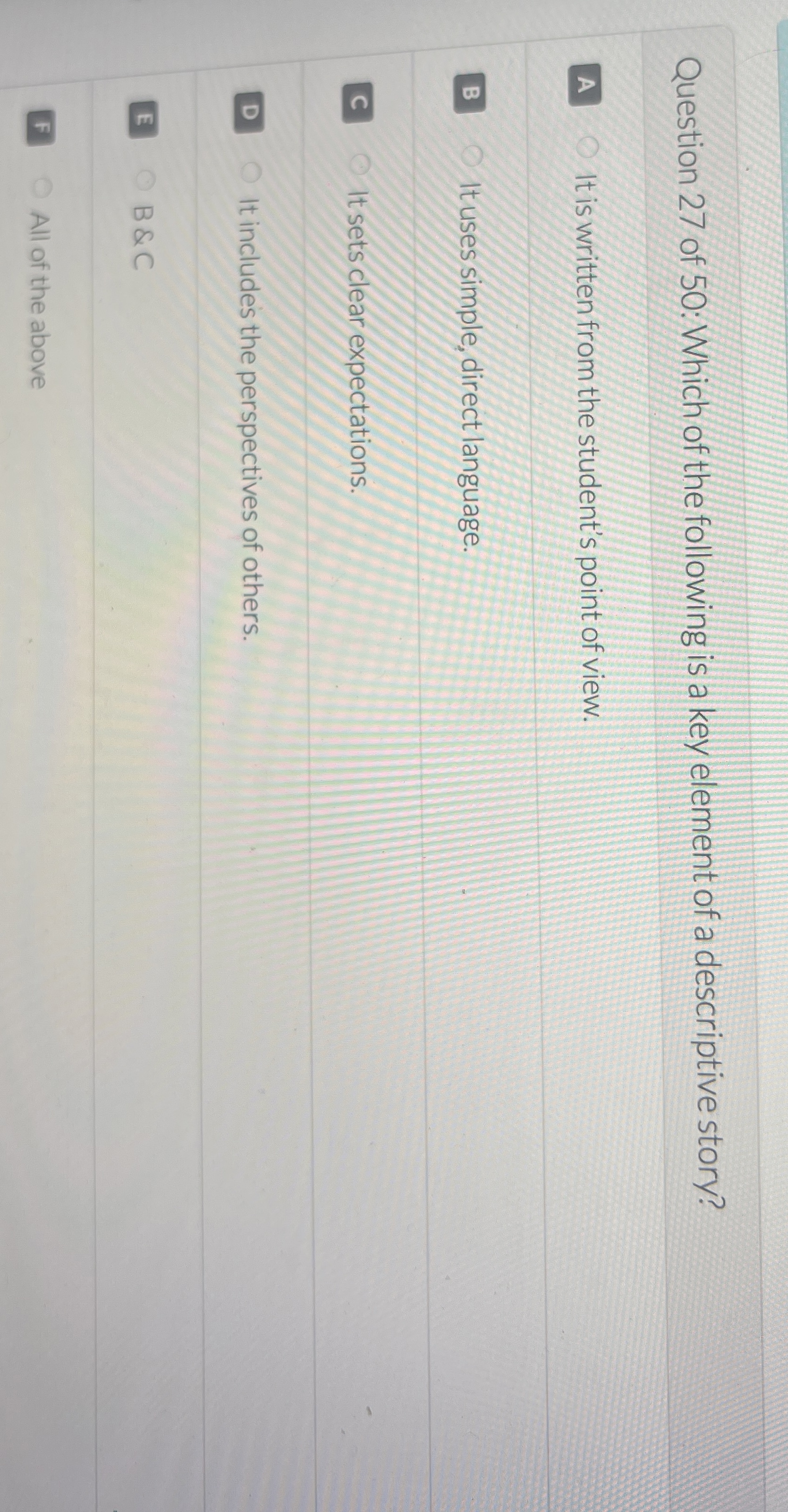 Solved Question 27 ﻿of 50 ﻿: Which of the following is a key | Chegg.com