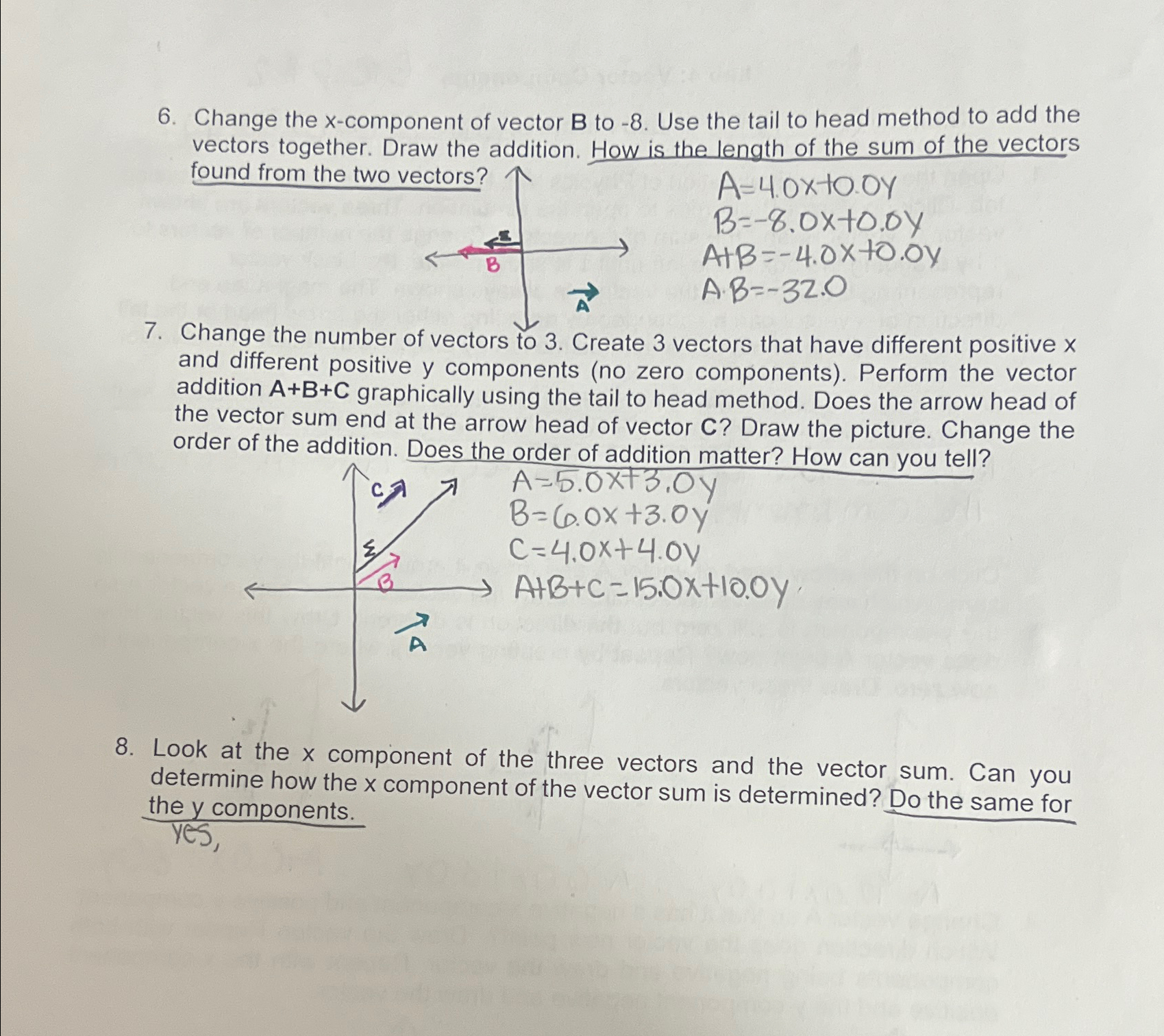 Change the x-component of vector B ﻿to -8 . ﻿Use the | Chegg.com