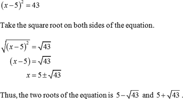 Definition of Completing The Square | Chegg.com