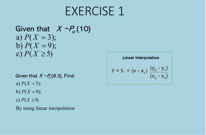 Solved Exercise 1 Given That Xв јp0 10 A P X 3 B P X 9 Chegg