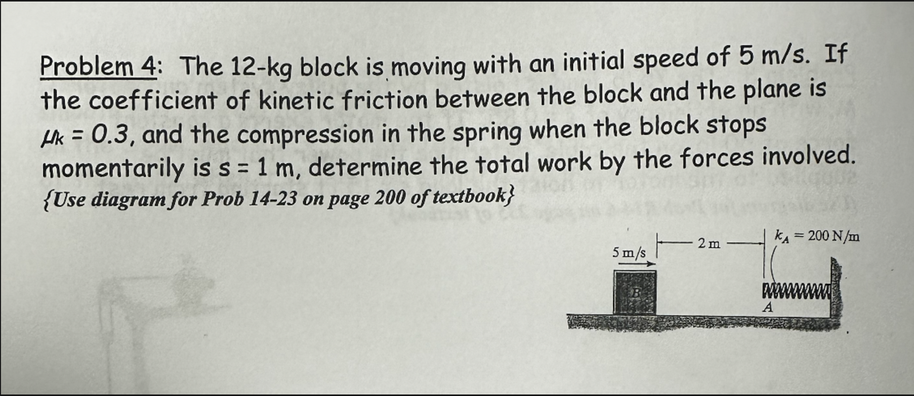 Solved Problem 4: The 12-kg ﻿block is ﻿moving with an | Chegg.com