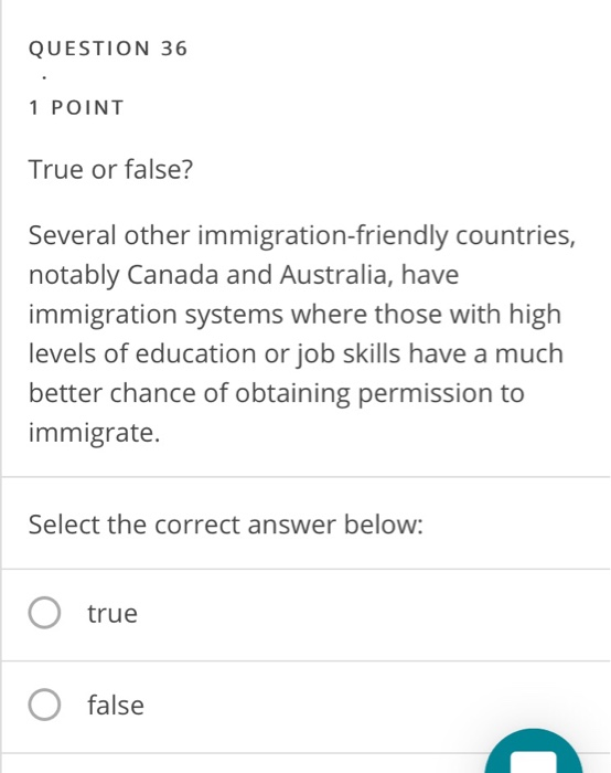 Solved 36 True Or False Several Other Immigration Frien