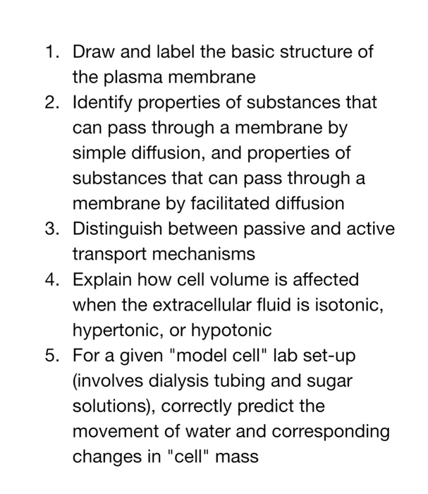 Solved 1. Draw and label the basic structure of the plasma | Chegg.com