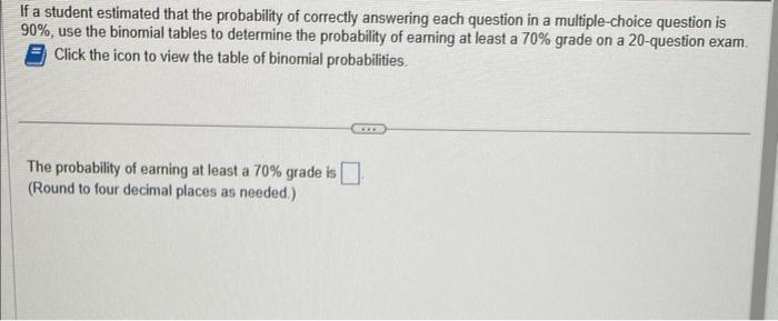 Solved If a student estimated that the probability of | Chegg.com