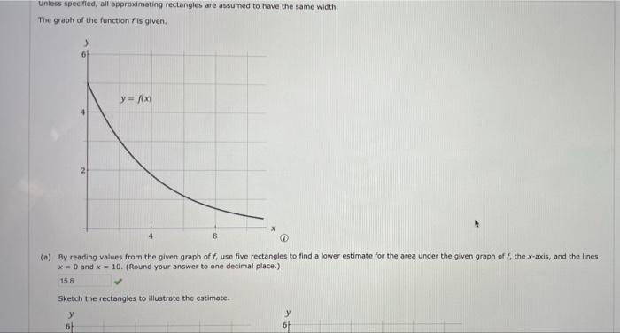 Solved Unless specified, all approximating rectangles are | Chegg.com