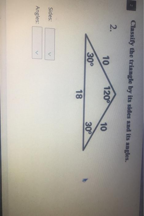 Solved Classify the triangle by its sides and its angles. 1. | Chegg.com
