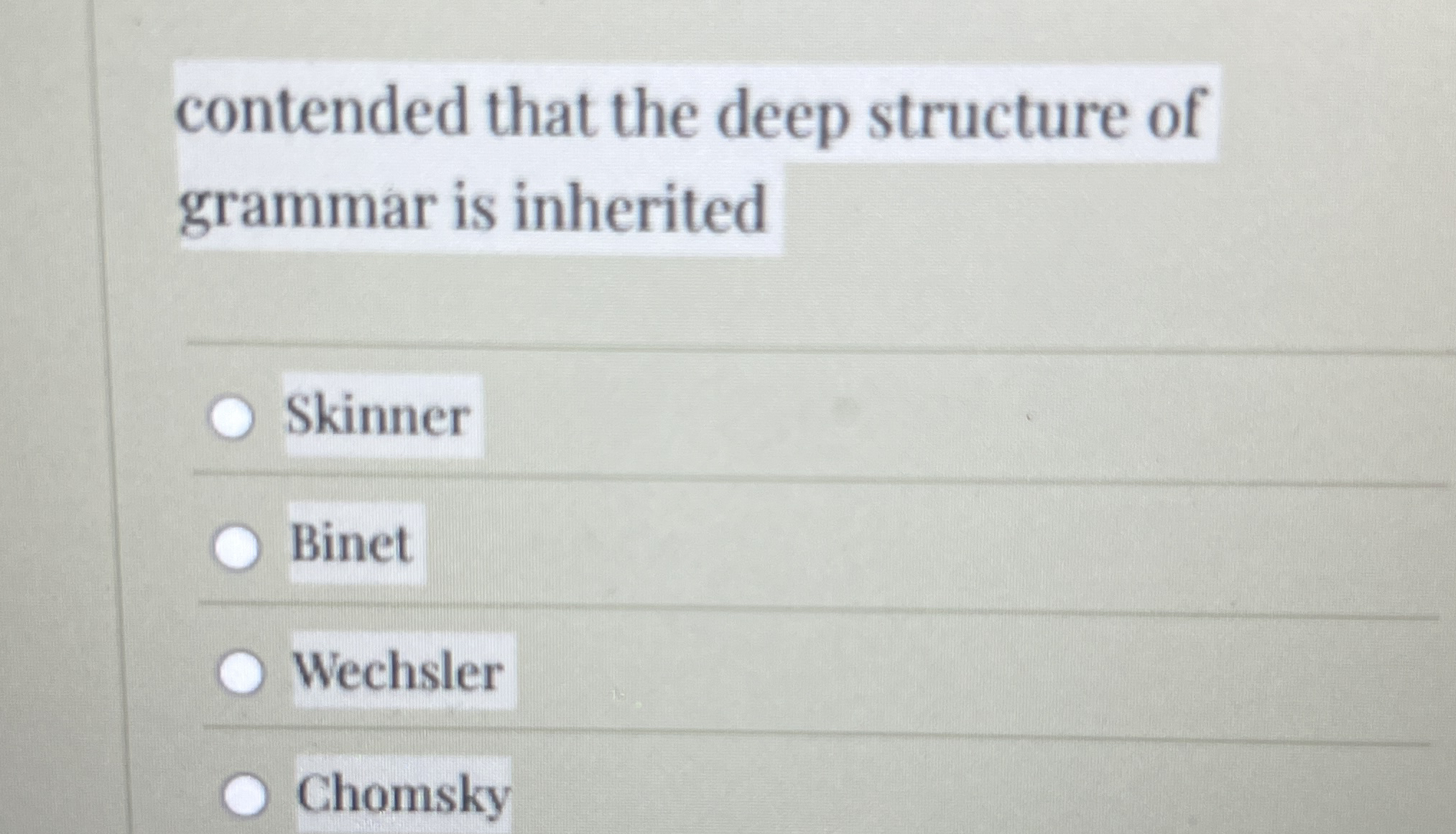Solved contended that the deep structure of grammar is | Chegg.com