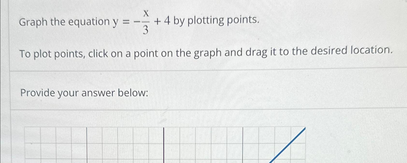 graph the equation y − 3 x − 4 by plotting points