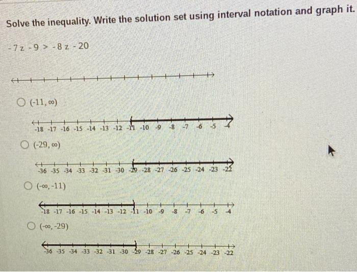 Solved Solve the inequality. Write the solution set using | Chegg.com