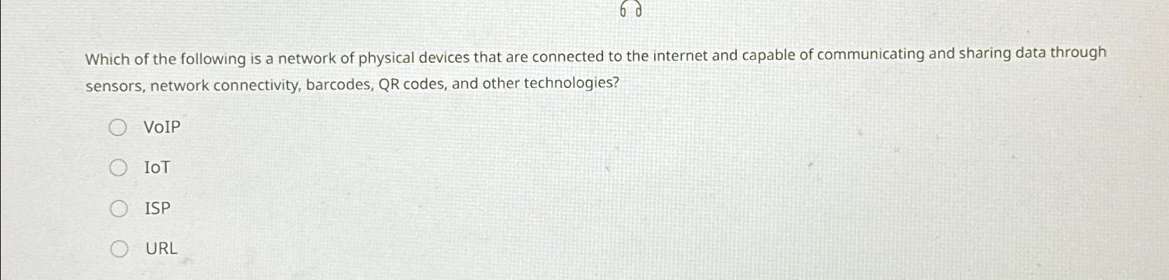 Solved Which of the following is a network of physical | Chegg.com