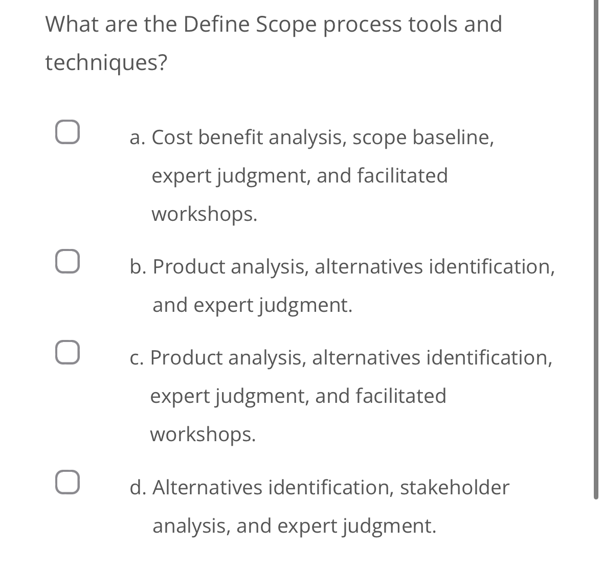 Solved what are the define scope process tools and chegg