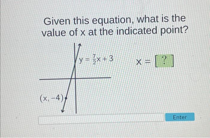 the value of x in the given equation is